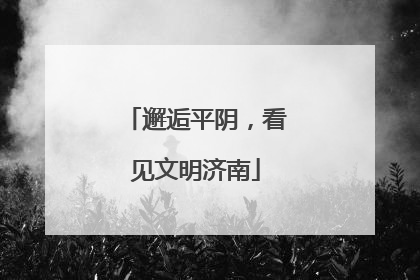 邂逅平阴，看见文明济南