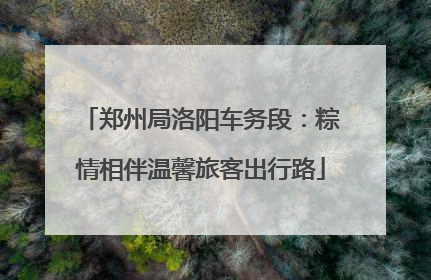郑州局洛阳车务段：粽情相伴温馨旅客出行路