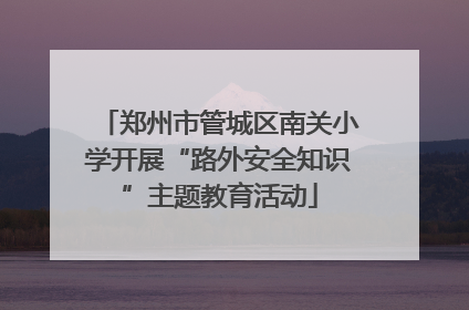 郑州市管城区南关小学开展“路外安全知识”主题教育活动