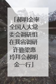 郝明金率全国人大常委会调研组在我省调研 许勤梁惠玲拜会郝明金一行