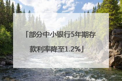 部分中小银行5年期存款利率降至1.2%