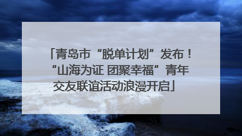 青岛市“脱单计划”发布！“山海为证 团聚幸福”青年交友联谊活动浪漫开启