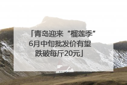 青岛迎来“榴莲季” 6月中旬批发价有望跌破每斤20元