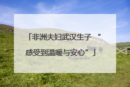 非洲夫妇武汉生子 “感受到温暖与安心”