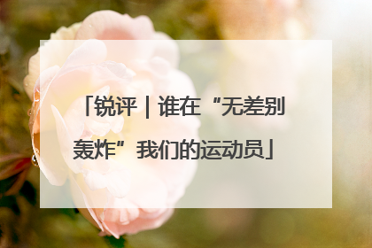 锐评｜谁在“无差别轰炸”我们的运动员