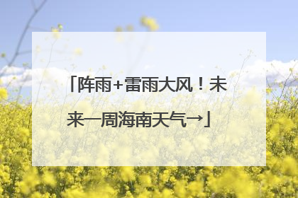 阵雨+雷雨大风！未来一周海南天气→