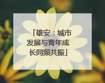 雄安：城市发展与青年成长同频共振