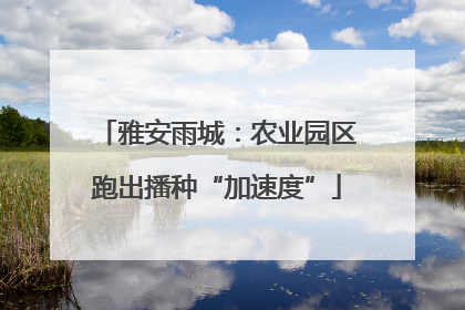 雅安雨城：农业园区跑出播种“加速度”