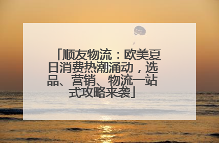 顺友物流：欧美夏日消费热潮涌动，选品、营销、物流一站式攻略来袭