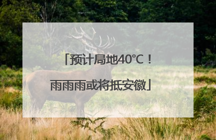 预计局地40℃！雨雨雨或将抵安徽