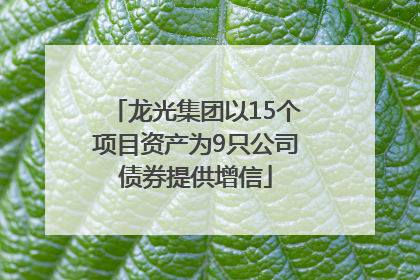 龙光集团以15个项目资产为9只公司债券提供增信