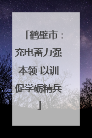 鹤壁市：充电蓄力强本领 以训促学砺精兵