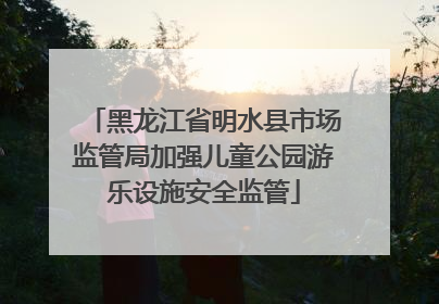 黑龙江省明水县市场监管局加强儿童公园游乐设施安全监管