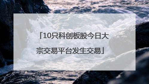10只科创板股今日大宗交易平台发生交易