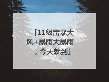 11级雷暴大风+暴雨大暴雨，今天就到