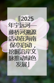 2025年宁远河—藤桥河溯源活动在海南保亭启动，挖掘沿岸文脉推动绿色发展
