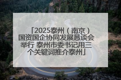 2025泰州（南京）国资国企协同发展恳谈会举行 泰州市委书记用三个关键词推介泰州
