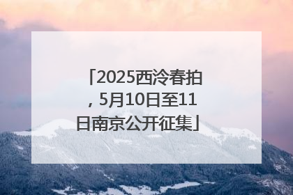 2025西泠春拍，5月10日至11日南京公开征集